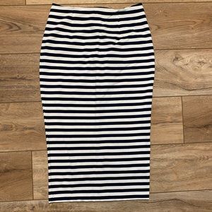 J Crew Cotton Striped Midi Skirt